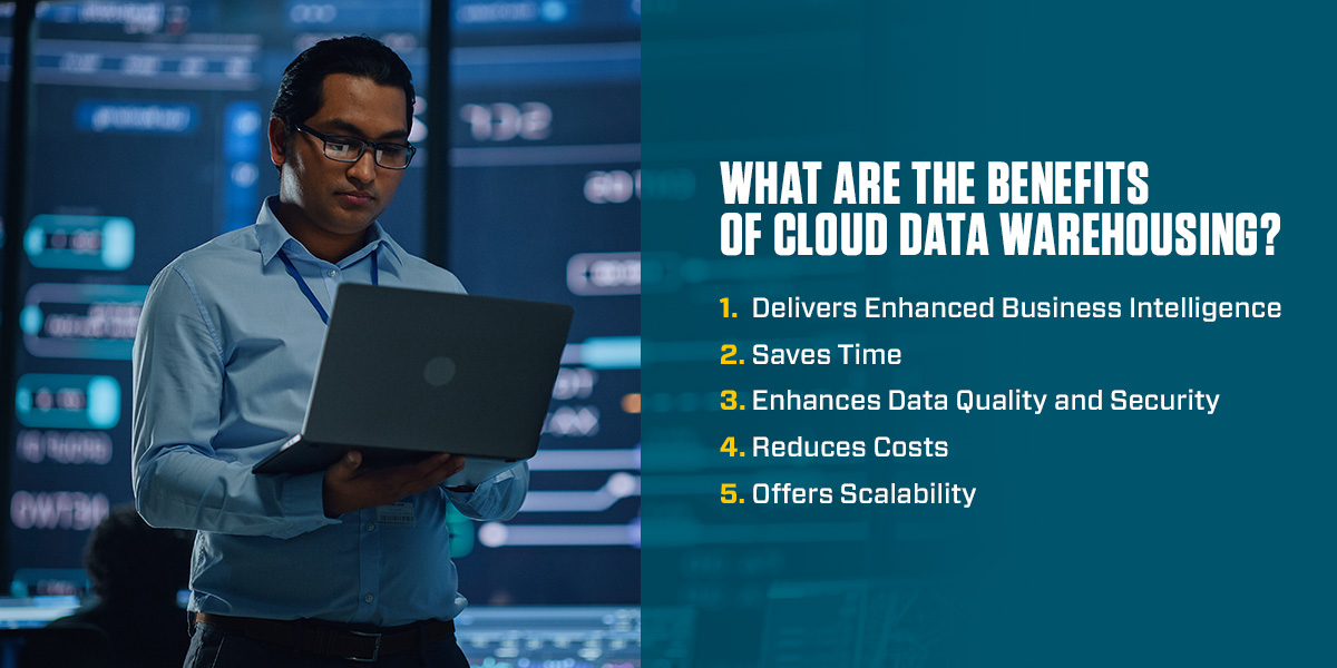 What are the benefits of cloud data warehousing?