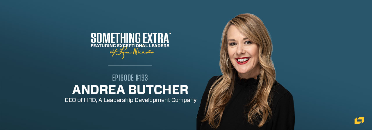 an ad for something extra featuring exceptional leaders features andrea butcher