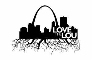 a black and white logo that says love the lou